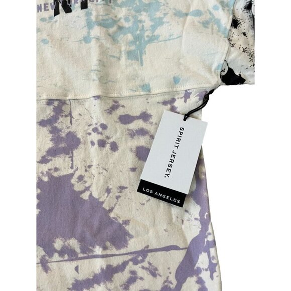 Spirit Jersey Unisex Size XS Cream New York Tie Dye CrewNeck Long Sleeve Tee NWT - Picture 4 of 10